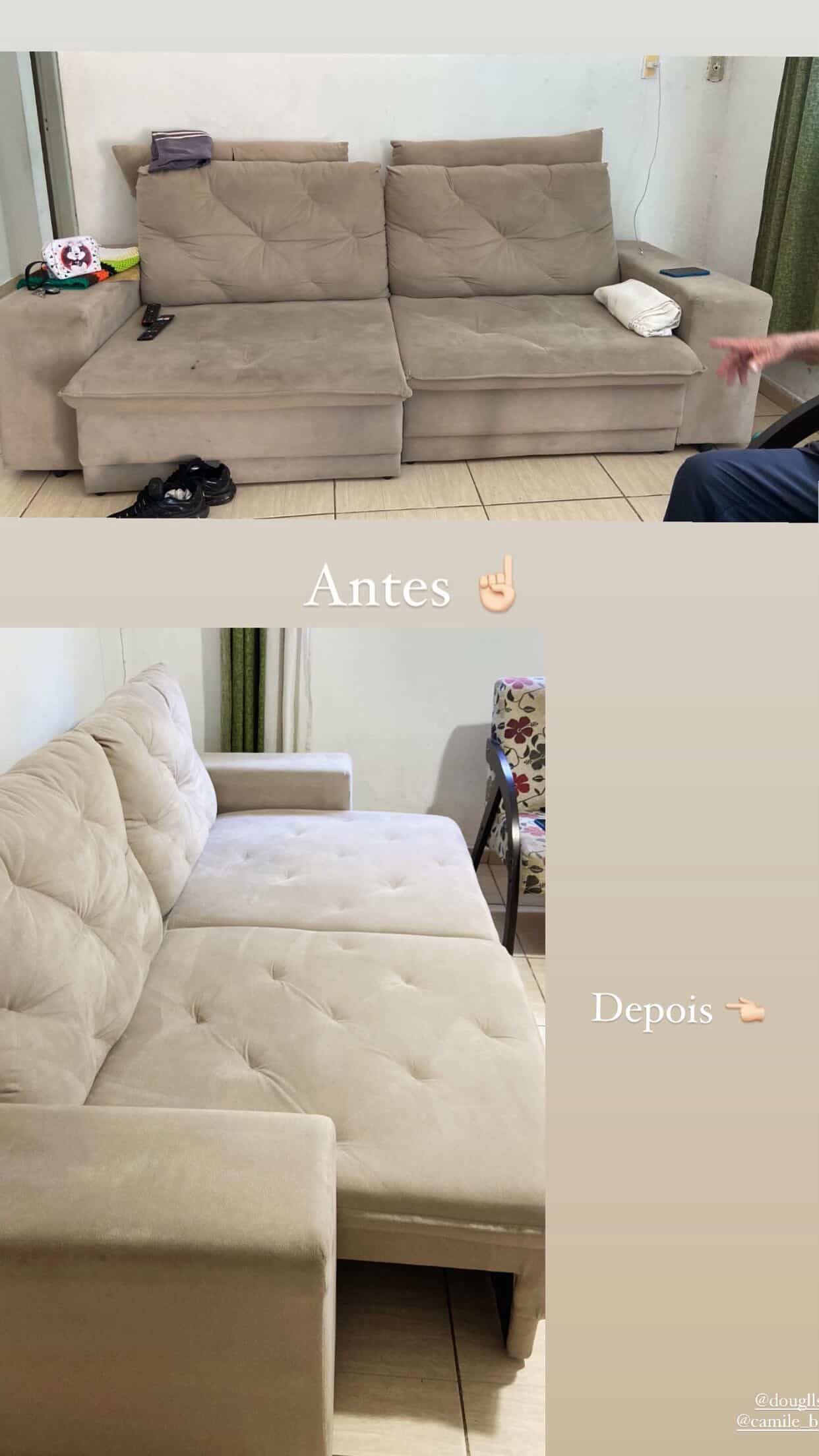 Antes e depois - resultado de limpeza